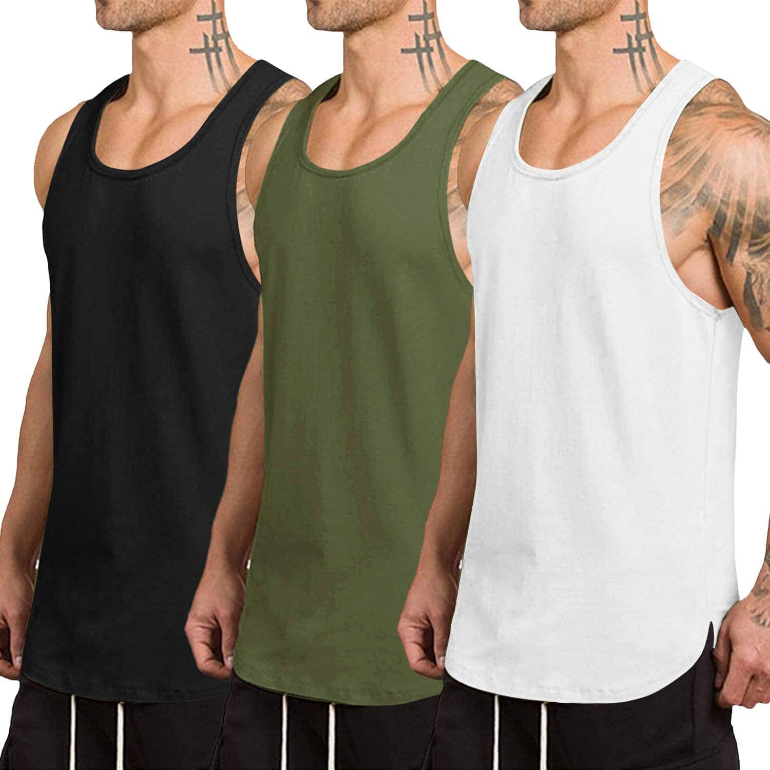 Black/White/Army Green / XXL