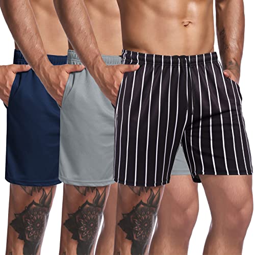 Stripe/Navy Blue/Grey / XXXL