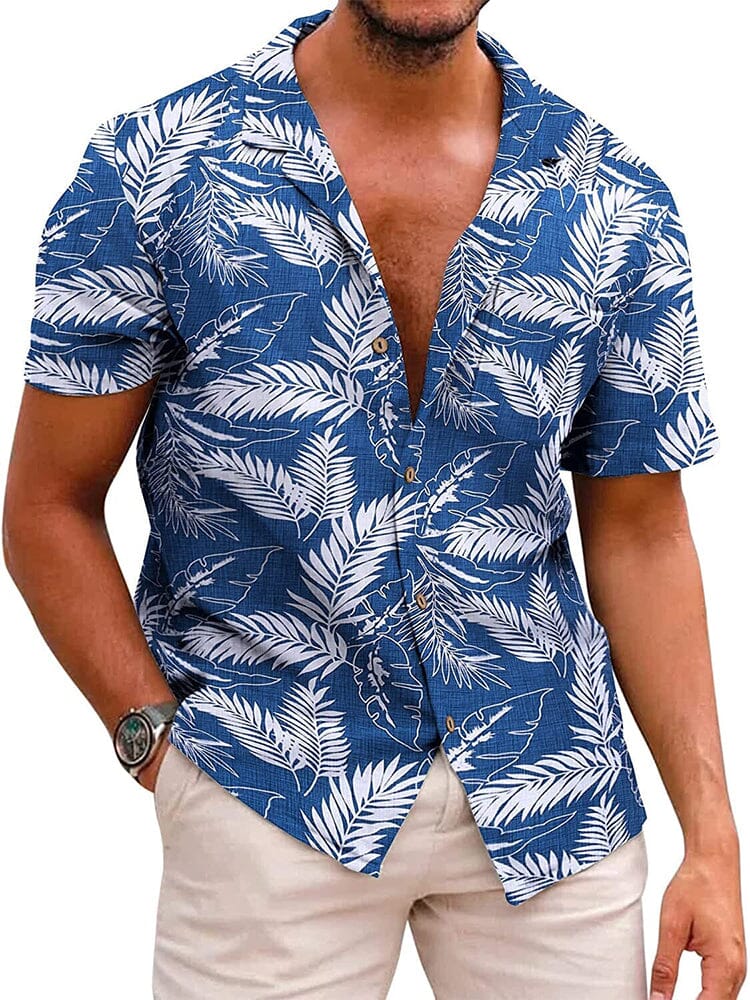 Blue- Palm Leaf / XXL